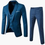 Men's Three-Piece Suit with One-Button Blazer and Vest - Image 5