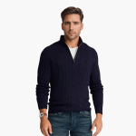 Men's Knit Sweater with Zipper – Winter Sweater - Image 4