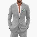 Men's Summer Suit with Lapel and Tailored Fit - Image 9