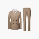 Men's Two-Piece Suit with Pinstripes and Lapel Collar - Image 5