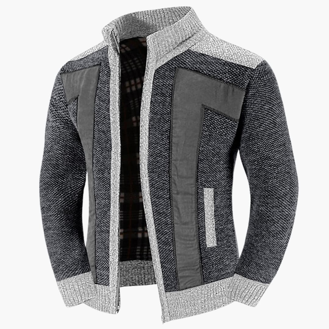 4_56_0033f82e-d64d-46cf-8c4c-ed5d67eca020.jpg Men's Zip-Up Cardigan with Ribbed Cuffs - Image 1