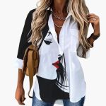 Blouse with Floral Pattern - Women's Casual Look with Contrast - Image 5