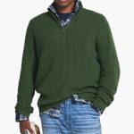 Men’s Ribbed Knit Pullover with Half-Zip Neckline - Image 6