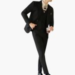 Men's Three-Piece Suit with Vest and Slim Fit Cut