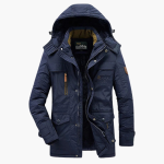 Men's Parka Jacket with Adjustable Hood and Fleece Lining - Image 4