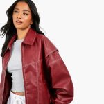 Women's Oversized Jacket with Long Sleeves and Contrast Stitching - Image 2