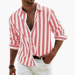 Striped Summer Shirt for Men – Lightweight Casual Shirt with Button Placket - Image 4