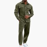 Two-Piece Men's Set with Long Sleeve Shirt and Pants - Image 8