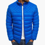Men's Bomber Jacket with Zipper and Quilted Design - Image 4