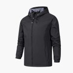 Men’s Hooded Jacket with Zipper and Long Sleeves
