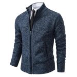 Men’s Knit Jacket with Zipper and Ribbed Collar - Image 7