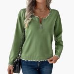 Women's Sweater with Decorative Zipper and Ruffle Details - Image 2