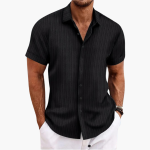 Men's Short Sleeve Striped Shirt – Button-Up for Summer - Image 4