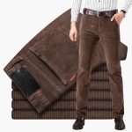 Men's Corduroy Winter Trousers with Classic Fit - Image 2