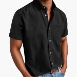 Men's Short Sleeve Shirt with Chest Pocket for Spring and Summer - Image 10