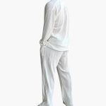 Men's Pleated Texture Set with Long Sleeve Shirt and Pants - Image 2