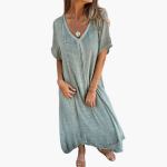 Women's V-Neck Summer Dress - Loose and Comfortable - Image 4