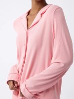 Women's Bamboo Rib-Knit Classic Long Sleeve Pajama Set - Image 31