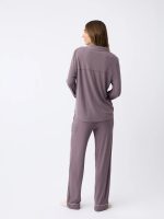Women's Bamboo Rib-Knit Classic Long Sleeve Pajama Top - Last Chance - Image 42