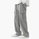 Men's Corduroy Pants with Elastic Waistband and Side Pockets - Image 4