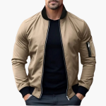 Classic Bomber Jacket for Men - Zipper and Style - Image 4