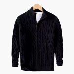 Knitted Sweater for Men - Elegant Half Zip Sweater - Image 3
