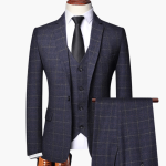 3-piece Suit for Men with Vest and Blazer – Check Pattern - Image 4