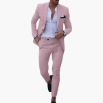 Men's Suit Set with Jacket and Slim Pants - Image 4