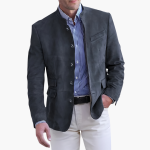 Men's Jacket with Button Closure and Textured Surface - Image 4