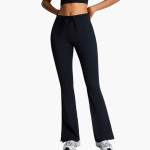 Black High-Waist Yoga Pants - Women's Comfort with Tummy Control - Image 4