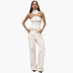 Chic High Neck Halter Top - for Women with Gold Accent - Image 4