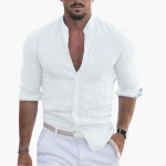 Summer Shirt for Men - Light, Airy & Stand-Up Collar Casual - Image 5