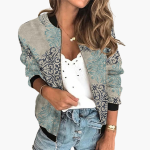 Bomber Jacket for Women - Lightweight & Stylish with Floral Pattern - Image 4