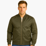 Men's Flight Jacket with Ribbed Collar - Image 4