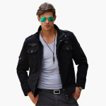 Men's Cargo Military Jacket with Zipper and Badge Details - Image 4