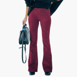 Women's Corduroy Flared Pants - High Waist Vintage Style - Image 4