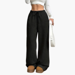 Women's Corduroy Trousers with High Waist and Wide Legs - Image 4