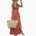 Paisley Summer Maxi Dress with Belt for Women - Image 4
