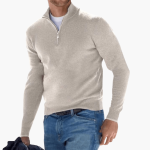 Men’s Sweater with Zip Neck and Textured Knit - Image 5
