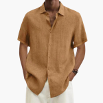 Men's Short Sleeve Shirt – Linen Button-Up Shirt for Summer - Image 5
