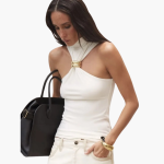 Chic High Neck Halter Top - for Women with Gold Accent - Image 5