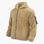 Men's Teddy Jacket with Zipper and Long Sleeves