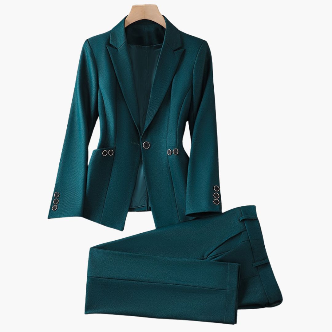 5_17cd18aa-9b6d-4618-bc11-3525c8c42bf8.png Women's Blazer Set with One Button and Straight Pants - Image 1