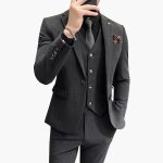 Men's Suit with Vest and Slim Fit for Every Season - Image 3
