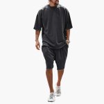 Men's Summer Two-Piece Set with Drawstring Shorts and Oversized Shirt - Image 2