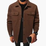 Men's shirt with button placket, chest pockets, and long sleeves - Image 10