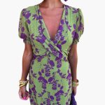 Women's Floral Wrap Dress – Summer Dress with V-Neck - Image 4