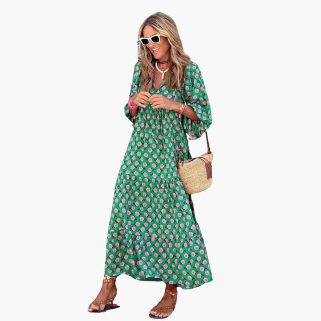 5_2_e05cfe1e-cbf1-4cf2-baad-1ee4cb5701e7.jpg Boho Maxi Dress for Women - Floral Pattern & Loose Fit - Image 1