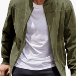 Men's Bomber Jacket with Zipper and Side Pockets - Image 5