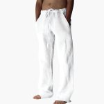 Men's Linen Casual Pants with Drawstring for Summer - Image 5